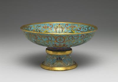 图片[2]-Copper stem bowl in cloisonne enamels, Qing dynasty (1644-1911)-China Archive